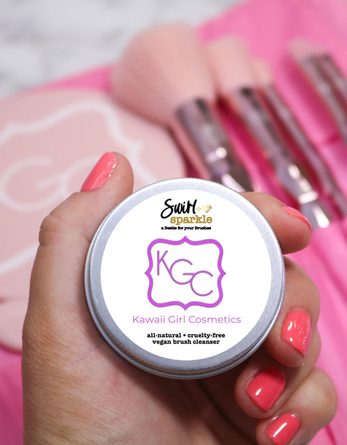 Load image into Gallery viewer, KGC x The Haus of Sparkle: Swirl &amp; Sparkle Meridian Hills Brush Cleaner by Kawaii Girl Cosmetics
