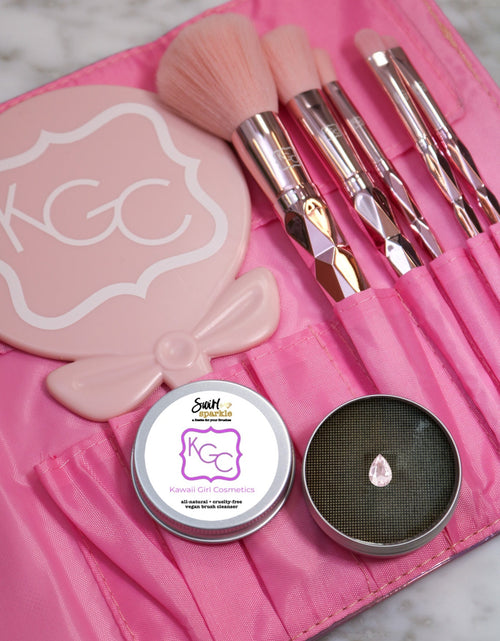 Load image into Gallery viewer, KGC x The Haus of Sparkle: Swirl &amp; Sparkle Meridian Hills Brush Cleaner by Kawaii Girl Cosmetics
