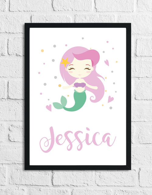 Load image into Gallery viewer, Personalised Name Mermaid Kids Children's Room Wall Decor Print by WinsterCreations™ Official Store
