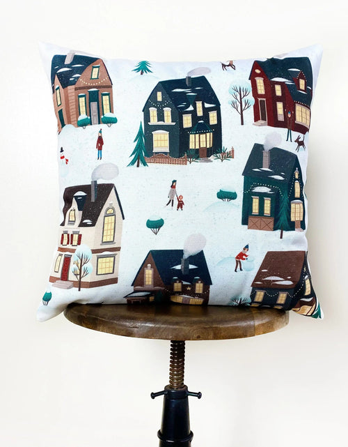 Load image into Gallery viewer, Merry Christmas Snow Angel Throw Pillow Cover | 18x12 | Christmas tree | Christmas Gifts | Room Decor | Mom Gift | Aaesthetic Room Decor by UniikPillows

