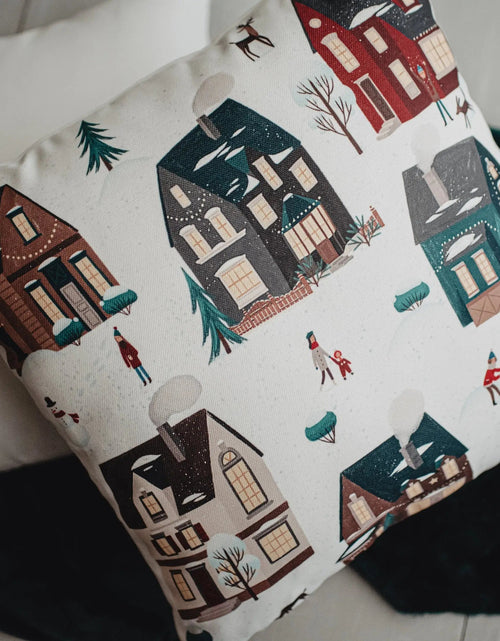 Load image into Gallery viewer, Merry Christmas Snow Angel Throw Pillow Cover | 18x12 | Christmas tree | Christmas Gifts | Room Decor | Mom Gift | Aaesthetic Room Decor by UniikPillows

