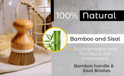 Load image into Gallery viewer, Bamboo Sisal Fiber Dish Brush by Choixe

