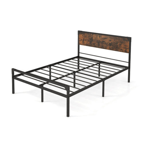 Load image into Gallery viewer, Platform Full/Queen Bed with Rustic Headboard and Footboard-Full Size
