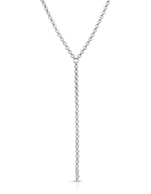 Load image into Gallery viewer, Micro Royal Rolo Chain Lariat by eklexic jewelry
