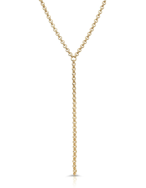 Load image into Gallery viewer, Micro Royal Rolo Chain Lariat by eklexic jewelry
