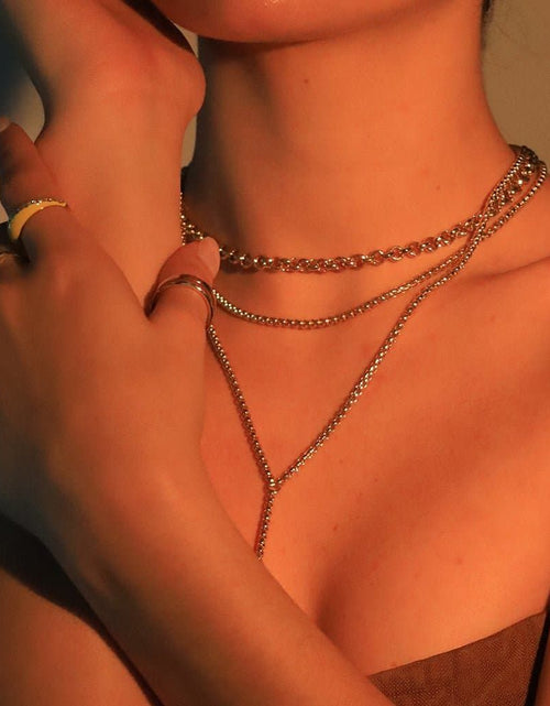 Load image into Gallery viewer, Micro Royal Rolo Chain Necklace by eklexic jewelry
