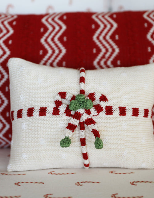 Load image into Gallery viewer, Red Zig-Zag Stripe Lumbar Pillow by Melange Collection
