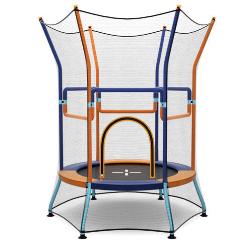 Load image into Gallery viewer, Mini Trampoline for Kids with Safety Enclosure Net and Foam Handles-Orange
