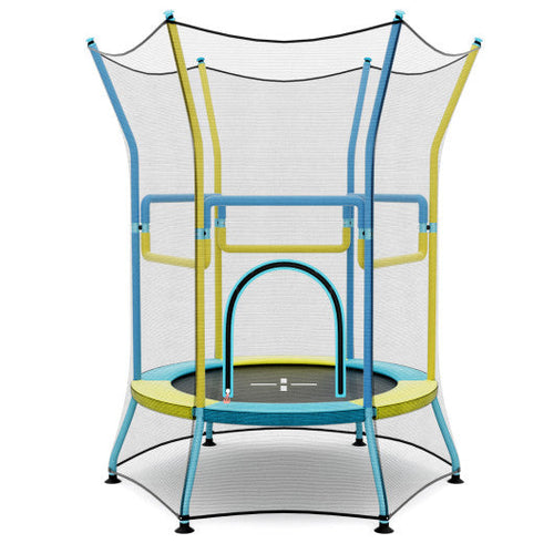 Load image into Gallery viewer, Mini Trampoline for Kids with Safety Enclosure Net and Foam Handles-Yellow
