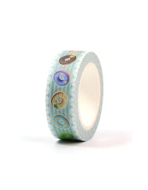 Load image into Gallery viewer, Minty Donuts and Lace Washi Tape | Gift Wrapping and Craft Tape by The Bullish Store
