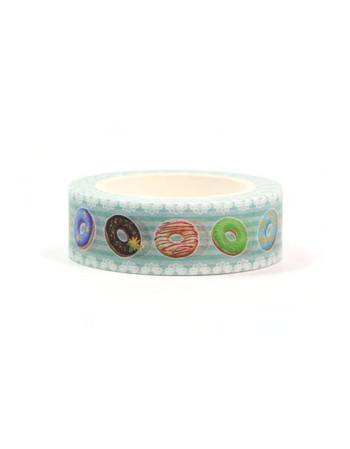 Load image into Gallery viewer, Minty Donuts and Lace Washi Tape | Gift Wrapping and Craft Tape by The Bullish Store
