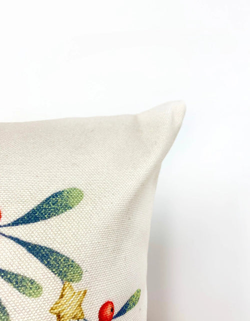 Load image into Gallery viewer, Mistletoe Kisses Wreath | Throw Pillow Cover | Best Friend Christmas Gift | Rustic Farmhouse Decor | Farmhouse Decor | Decorative Pillows for Couch by UniikPillows
