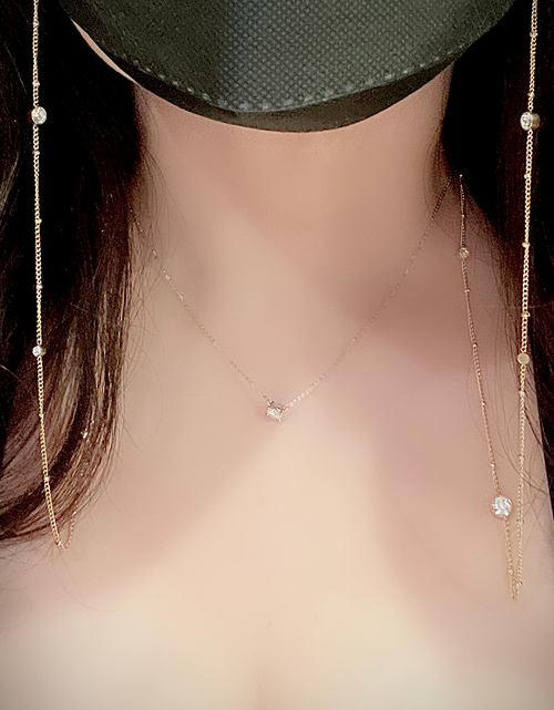 Load image into Gallery viewer, PT456G B.Tiff 8-Stone Gold Pavé Station Necklace by B.Tiff New York
