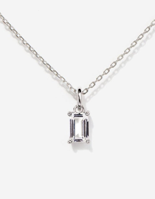 Load image into Gallery viewer, Birthstone Silver Necklace - April by Little Sky Stone
