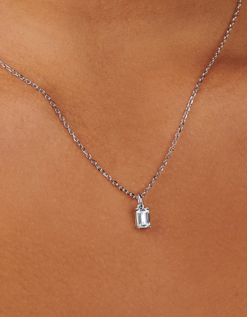 Load image into Gallery viewer, Birthstone Silver Necklace - April by Little Sky Stone
