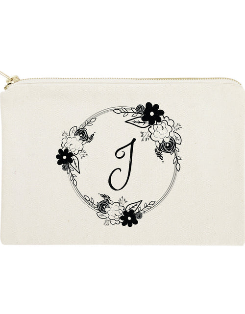 Load image into Gallery viewer, Personalized Monogram Floral Cosmetic Bag and Travel Make Up Pouch by The Cotton &amp; Canvas Co.
