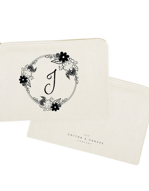 Load image into Gallery viewer, Personalized Monogram Floral Cosmetic Bag and Travel Make Up Pouch by The Cotton &amp; Canvas Co.

