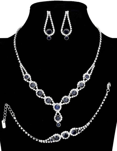 Load image into Gallery viewer, 3PCS Rhinestone Bubble Necklace Jewelry Set by Madeline Love

