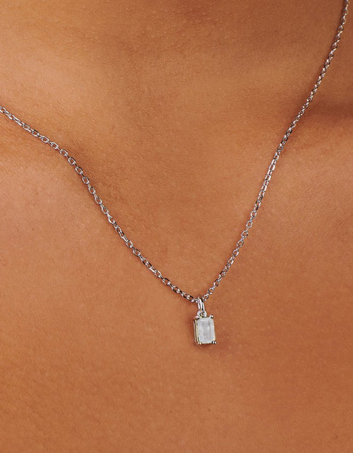 Load image into Gallery viewer, Moonstone June Birthstone Silver Charm by Little Sky Stone
