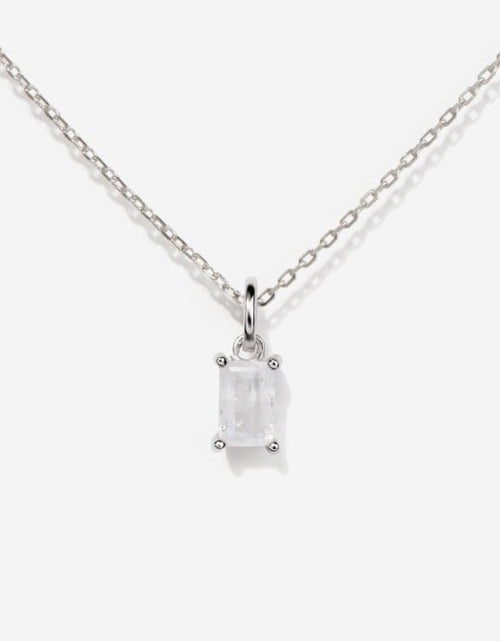 Load image into Gallery viewer, Birthstone Moonstone Silver Necklace - June by Little Sky Stone
