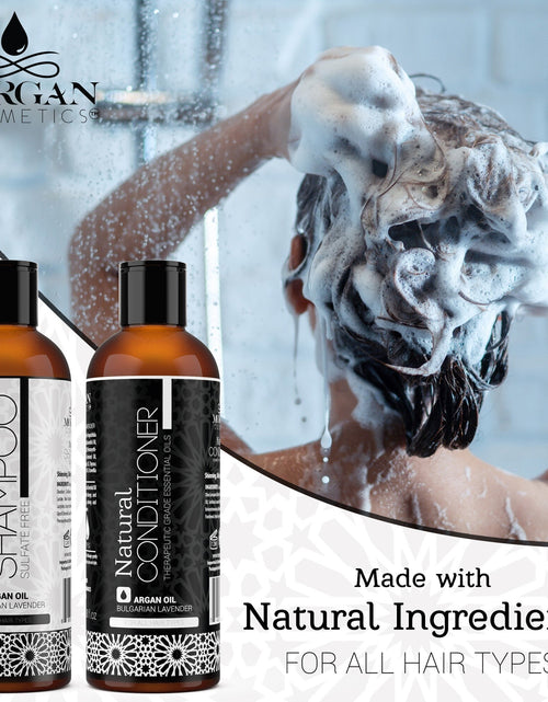 Load image into Gallery viewer, Lavender &amp; Argan Oil Sulfate Free Shampoo &amp; Conditioner 16 oz by Morgan Cosmetics
