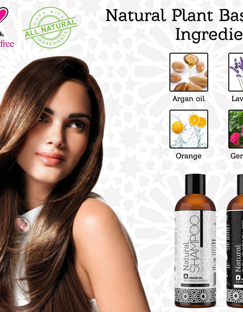 Load image into Gallery viewer, Lavender &amp; Argan Oil Sulfate Free Shampoo &amp; Conditioner 16 oz by Morgan Cosmetics
