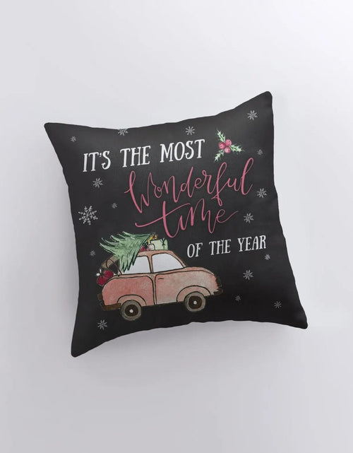 Load image into Gallery viewer, Most Wonderful Time of the Year | Pillow Cover | Christmas Pillowcases | Christmas Decor | Throw Pillow | Home Decor | Rustic Christmas by UniikPillows
