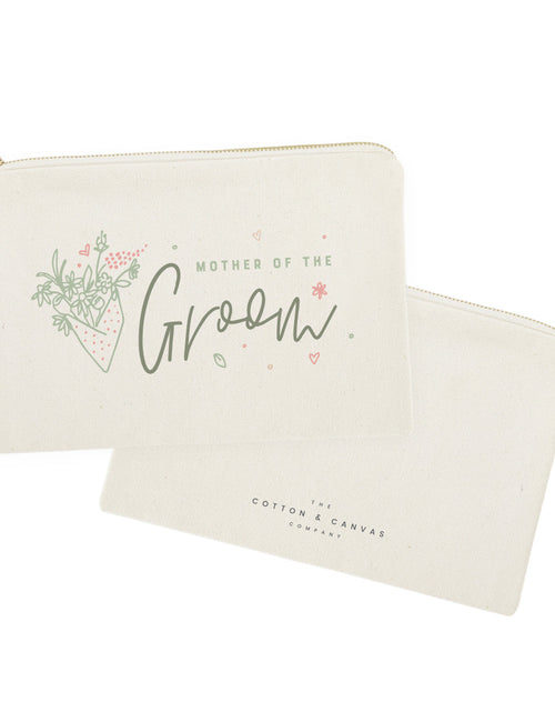 Load image into Gallery viewer, Floral Mother of the Groom Cotton Canvas Cosmetic Bag by The Cotton &amp; Canvas Co.
