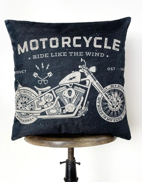 Load image into Gallery viewer, Motorcycles | Pillow Cover | Gift for Him | Throw Pillow | Home Décor | Boyfriend | Dad Gift | Classic Motorcycle by UniikPillows
