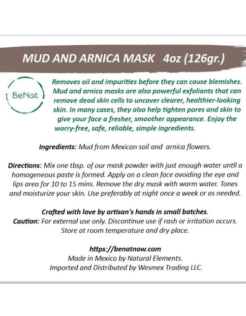 Load image into Gallery viewer, Mud and Arnica Mask by BeNat
