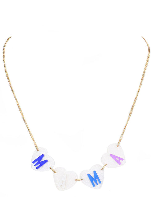 Load image into Gallery viewer, Mama Message Glittered Lucite Heart Link Necklace by Madeline Love
