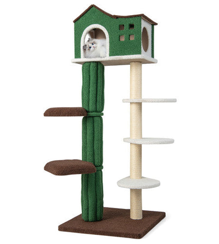 Multi-level Cat Tree with Condo and Anti-tipping Device-Green