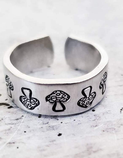 Load image into Gallery viewer, Mushroom Silver Ring by Salt and Sparkle
