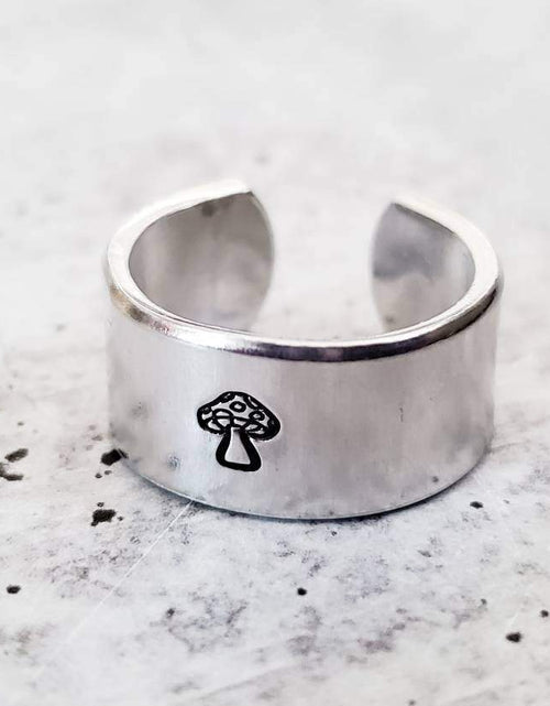 Load image into Gallery viewer, Mushroom Silver Ring by Salt and Sparkle
