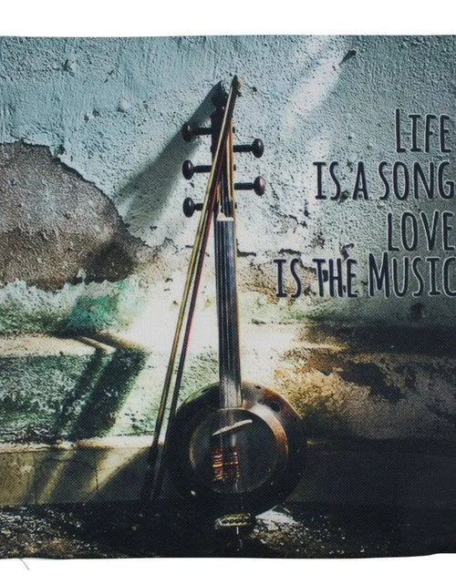 Load image into Gallery viewer, Music Lover | Life is the song love is the music | Pillow Cover | Home Decor | Throw Pillow | Gift | Music decor | Music Gifts by UniikPillows
