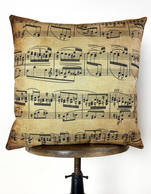 Load image into Gallery viewer, Music Notes | Sheet Music | Music Lover | Pillow Cover | Home Decor | Throw Pillow | Musician  | Music decor | Music Gifts by UniikPillows
