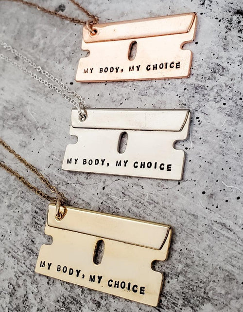 Load image into Gallery viewer, My Body My Choice Razor Blade Necklace by Salt and Sparkle
