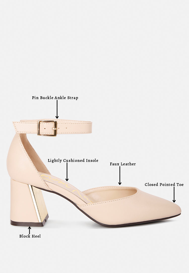 myla faux leather metallic sling heeled sandals by London Rag