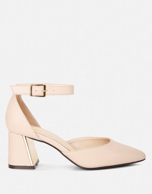 Load image into Gallery viewer, myla faux leather metallic sling heeled sandals by London Rag
