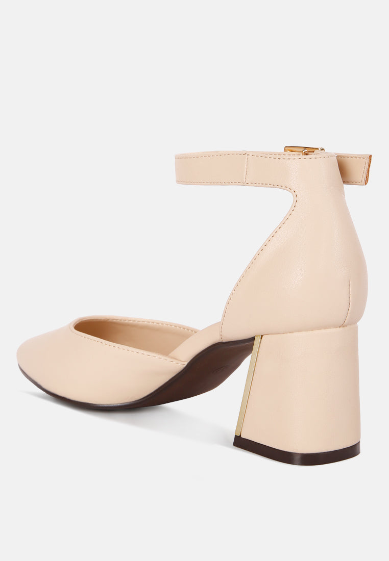 myla faux leather metallic sling heeled sandals by London Rag
