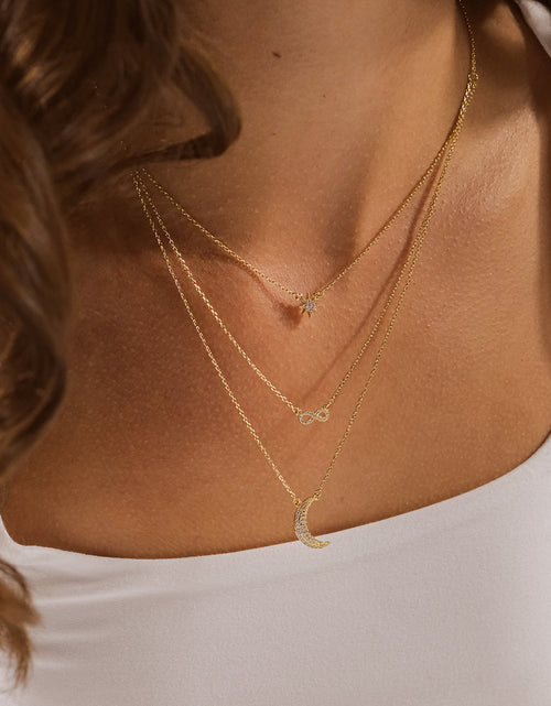 Load image into Gallery viewer, CZ Celestial Infinity Necklace by Sterling Forever
