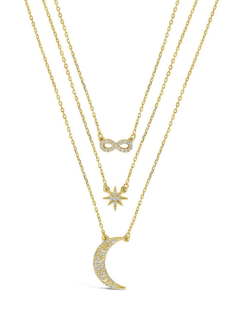 Load image into Gallery viewer, CZ Celestial Infinity Necklace by Sterling Forever
