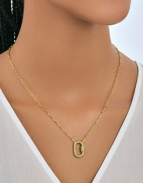 Load image into Gallery viewer, Pave CZ Carabiner Lock Necklace by Sterling Forever
