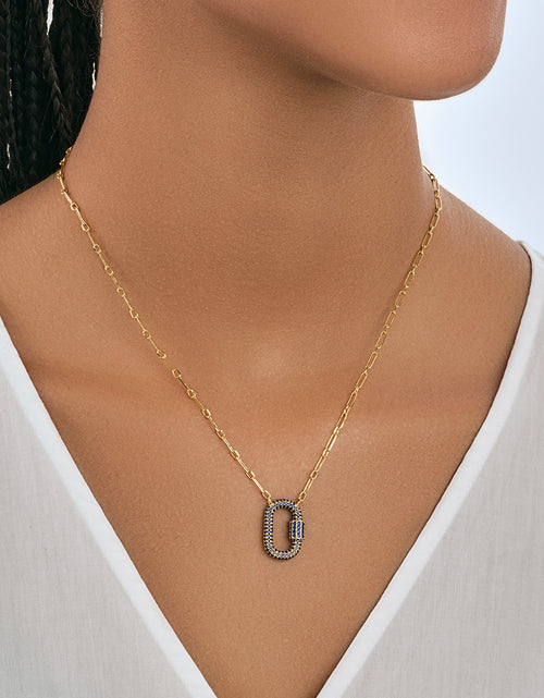 Load image into Gallery viewer, Pave CZ Carabiner Lock Necklace by Sterling Forever
