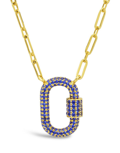 Load image into Gallery viewer, Pave CZ Carabiner Lock Necklace by Sterling Forever
