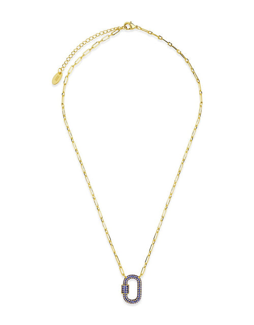 Load image into Gallery viewer, Pave CZ Carabiner Lock Necklace by Sterling Forever
