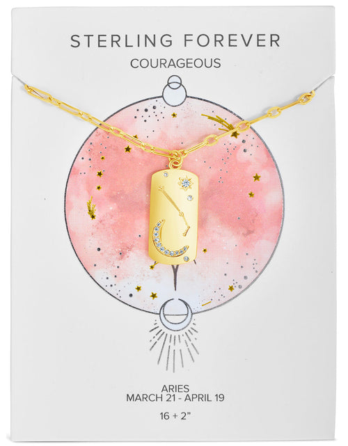 Load image into Gallery viewer, CZ Constellation Dog Tag Pendant Necklace by Sterling Forever
