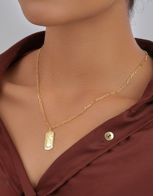 Load image into Gallery viewer, CZ Constellation Dog Tag Pendant Necklace by Sterling Forever
