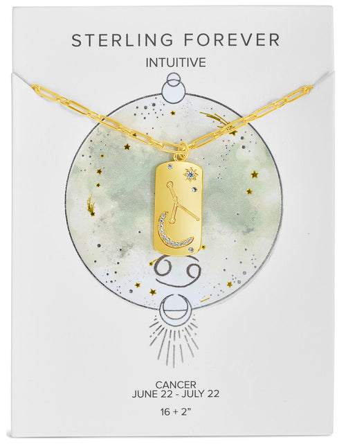 Load image into Gallery viewer, CZ Constellation Dog Tag Pendant Necklace by Sterling Forever
