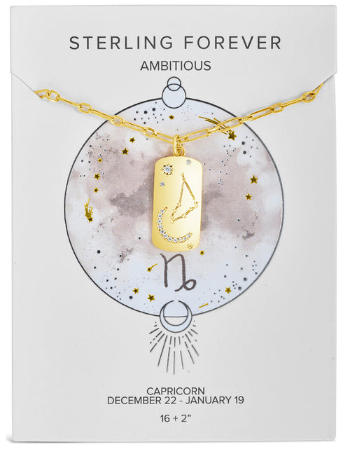 Load image into Gallery viewer, CZ Constellation Dog Tag Pendant Necklace by Sterling Forever
